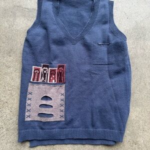 Blue Cat Paw Knit Sweater Vest